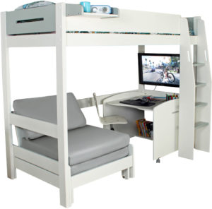 Urban Grey High Sleeper 1 Gaming Bed