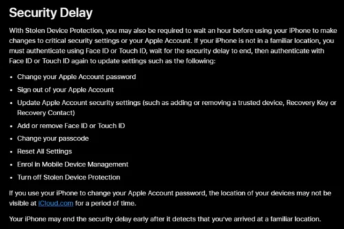 Apple Ask You to Wait One Hour Before Changing Your Password