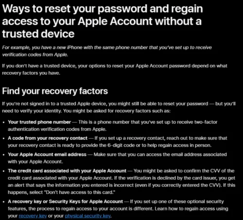Apple ID Password Without an iPhone or Trusted Device